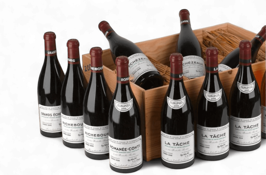 Caisse de grands crus en bois d'origine
