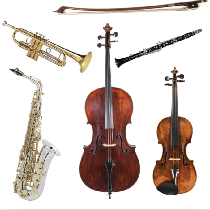 Violon, saxophone, clarinette, archet